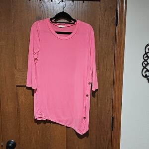 Flamingo Urban Pink Button-Accent Tunic